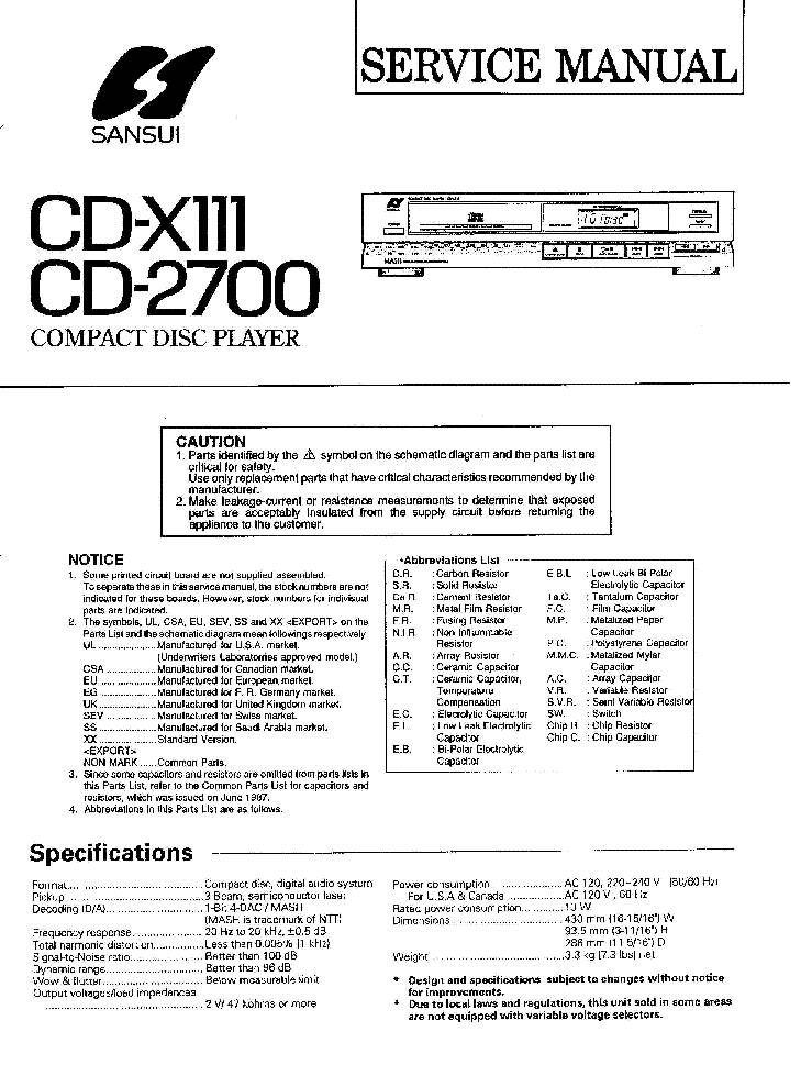 Sansui CD-X111