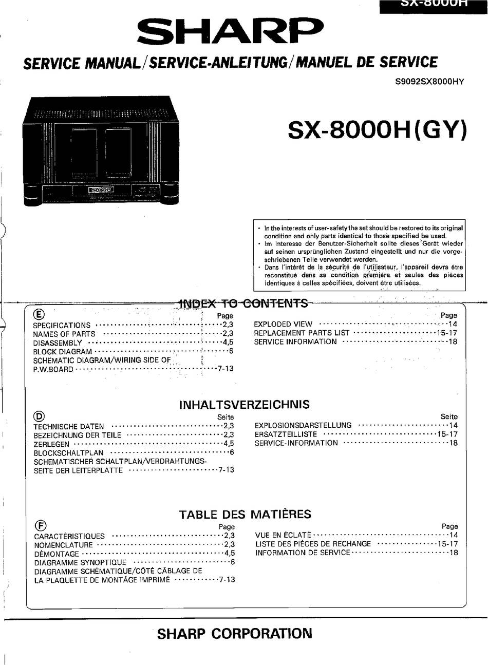 Sharp SX-8000H