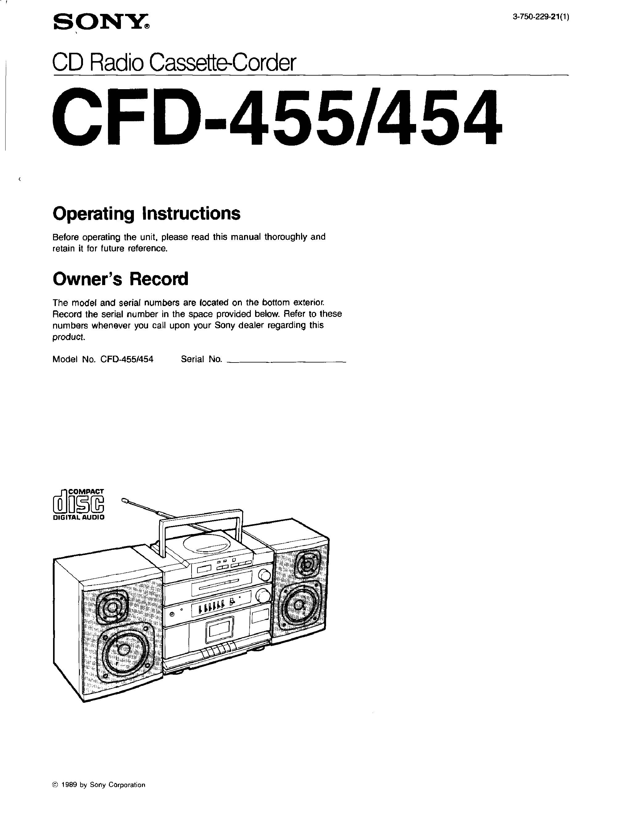Sony CFD-455