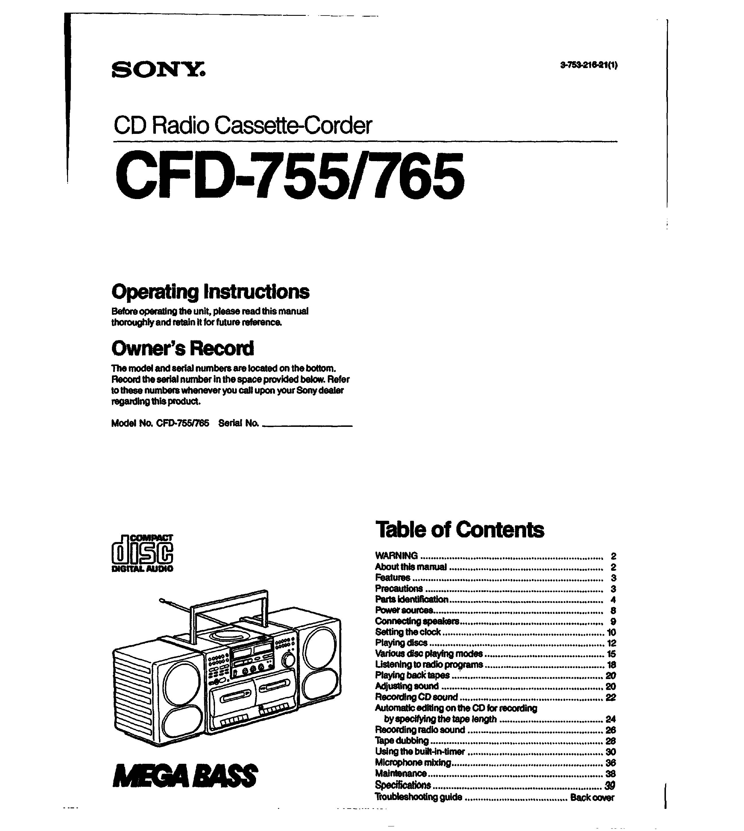 Sony CFD-755