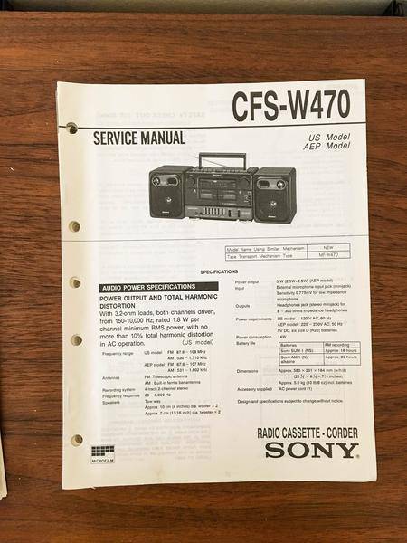Sony CFS-W470