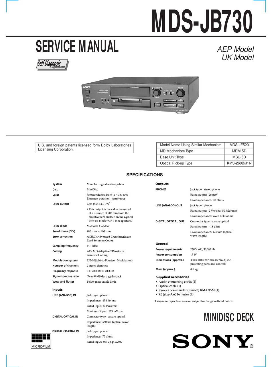 Sony MDS-JB730