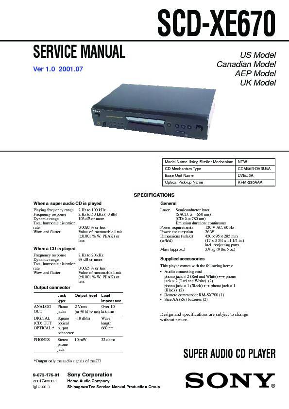 Sony SCD-XE670