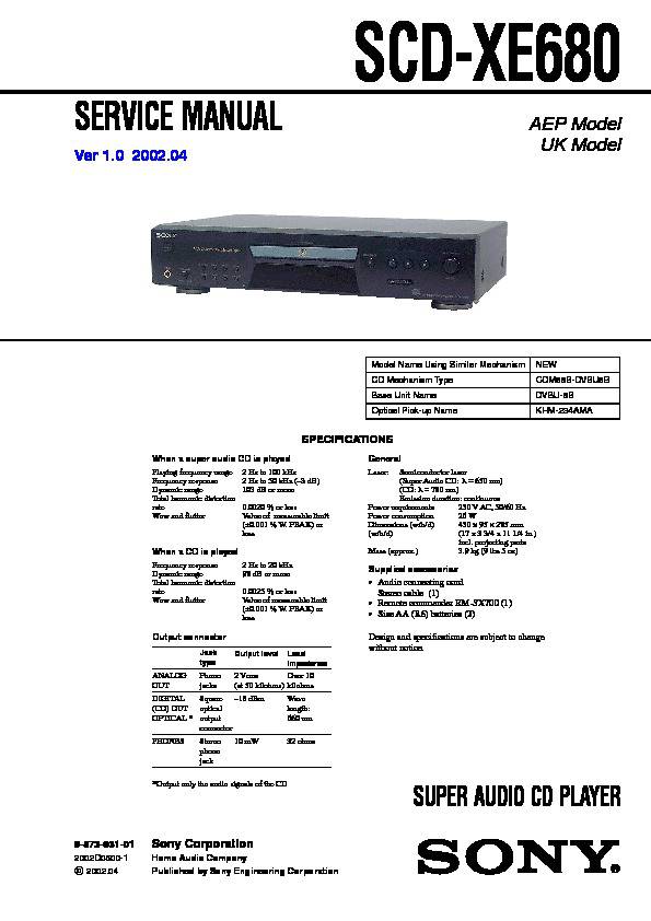 Sony SCD-XE680