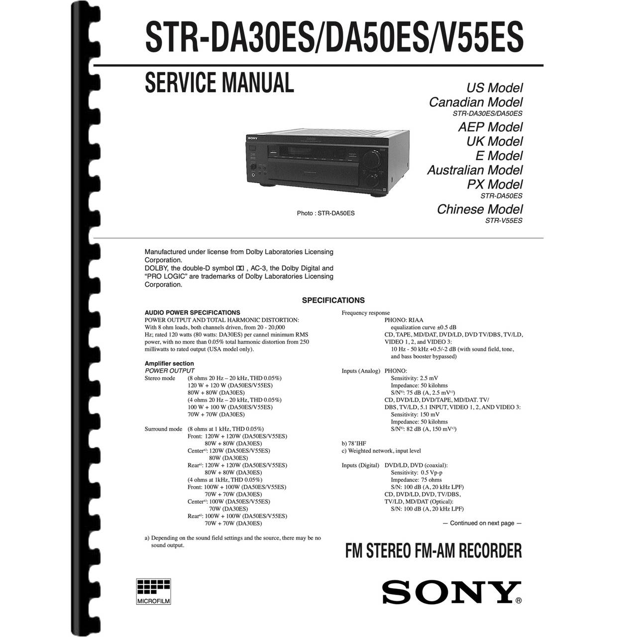 Sony STR-DA30ES
