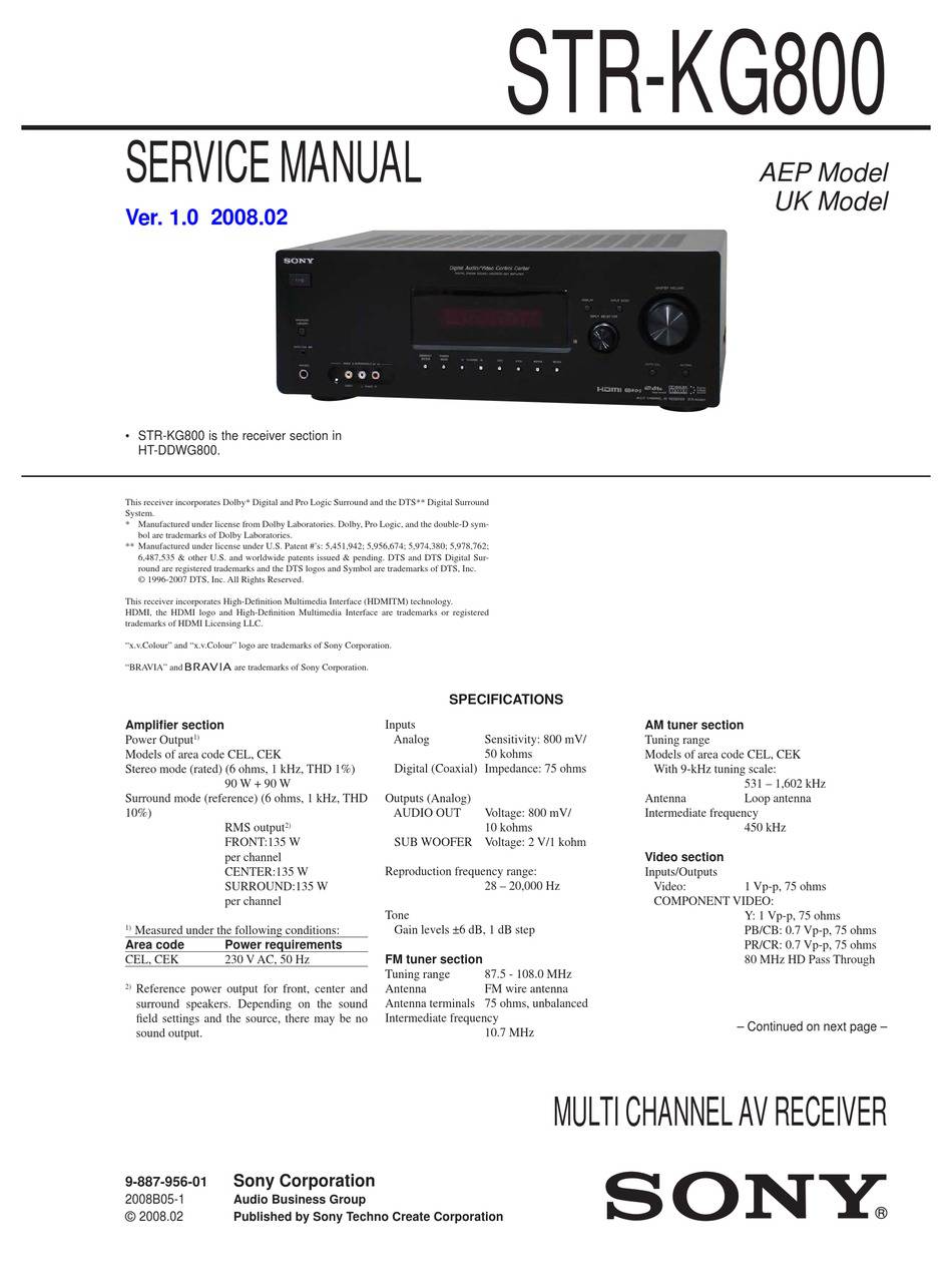 Sony STR-KG800