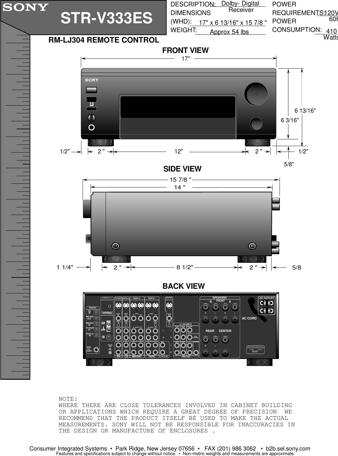 Sony STR-V333ES