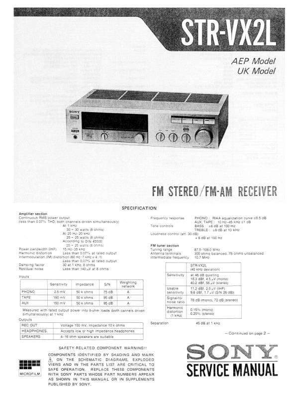 Sony STR-VX2L