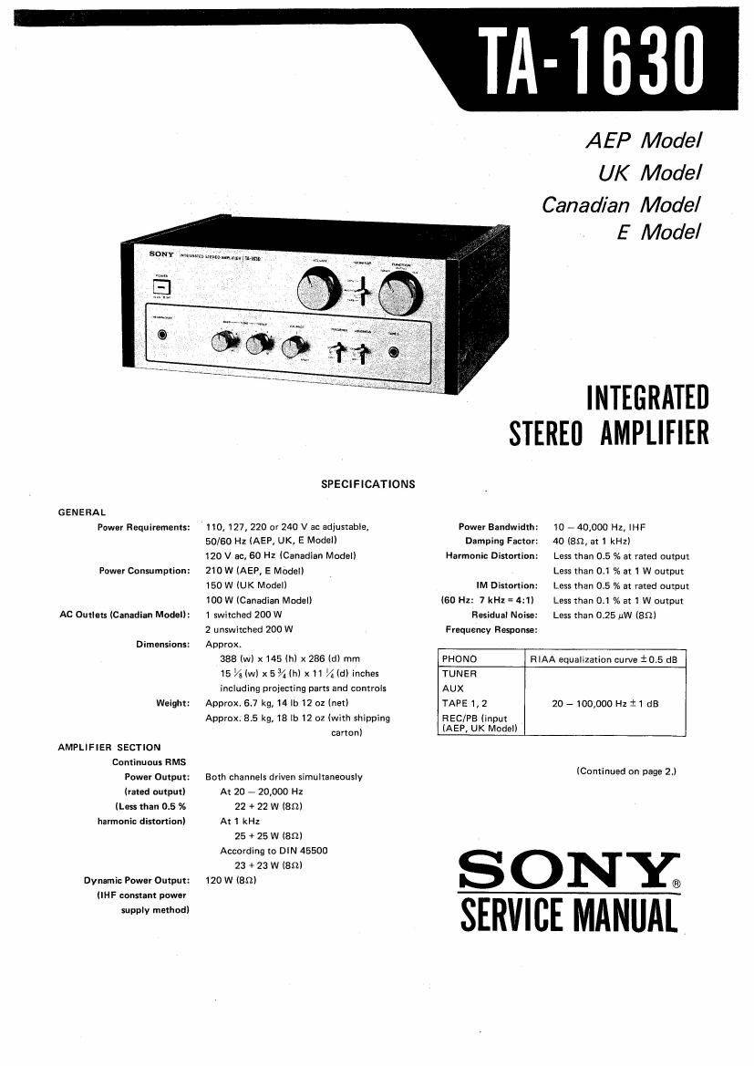 Sony TA-1630