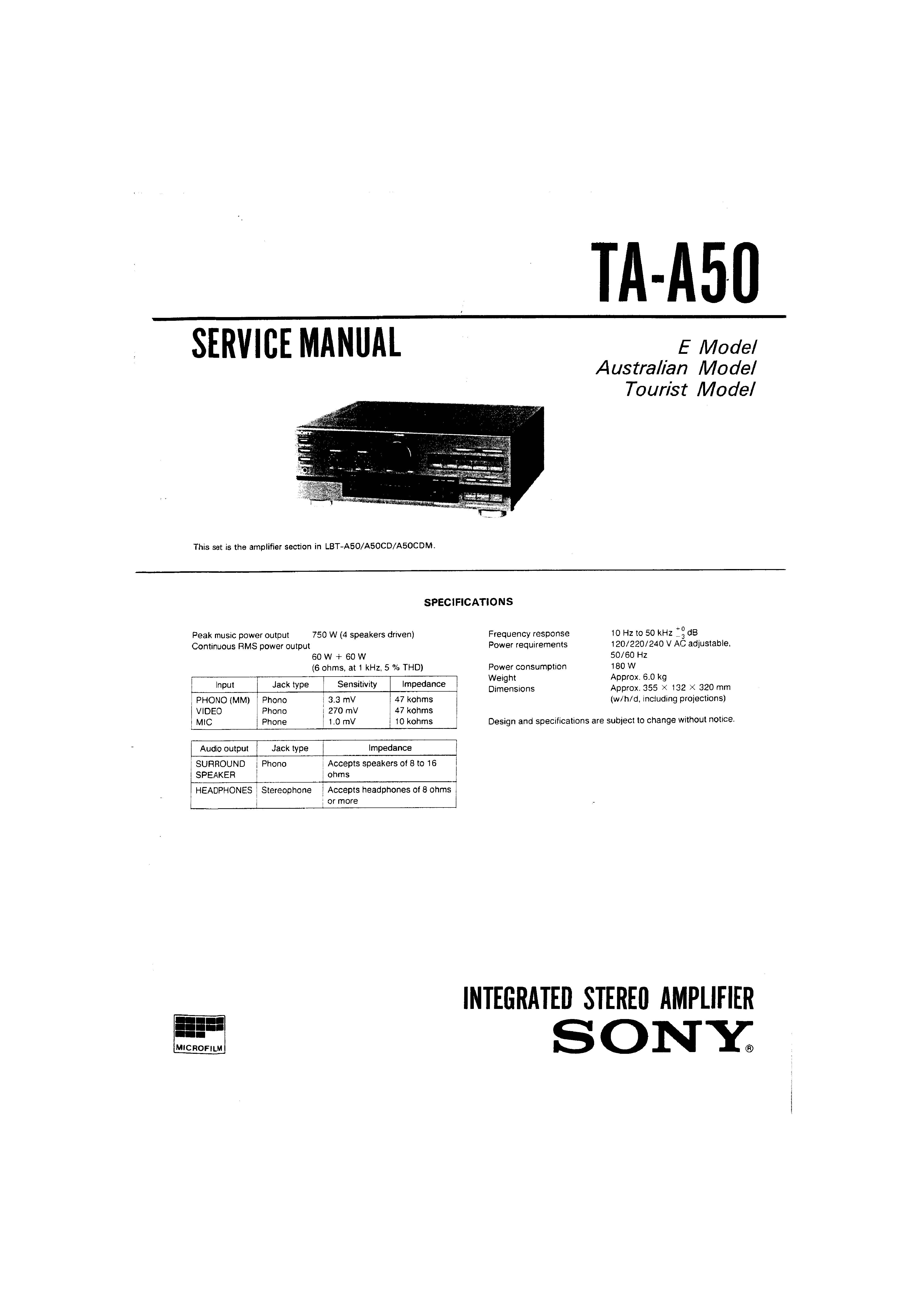Sony TA-A50