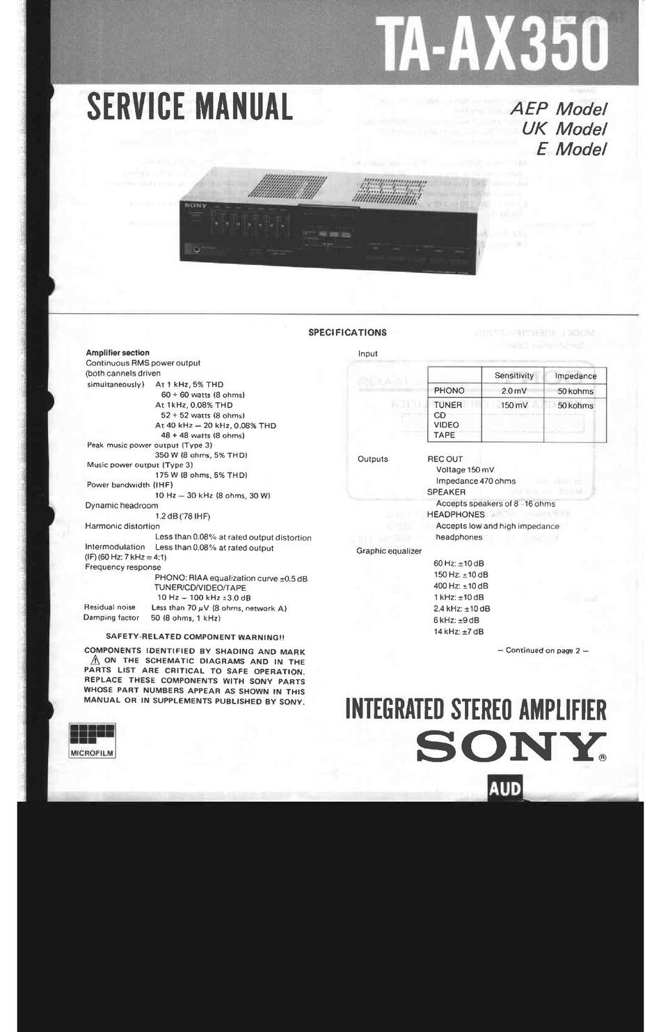 Sony TA-AX350