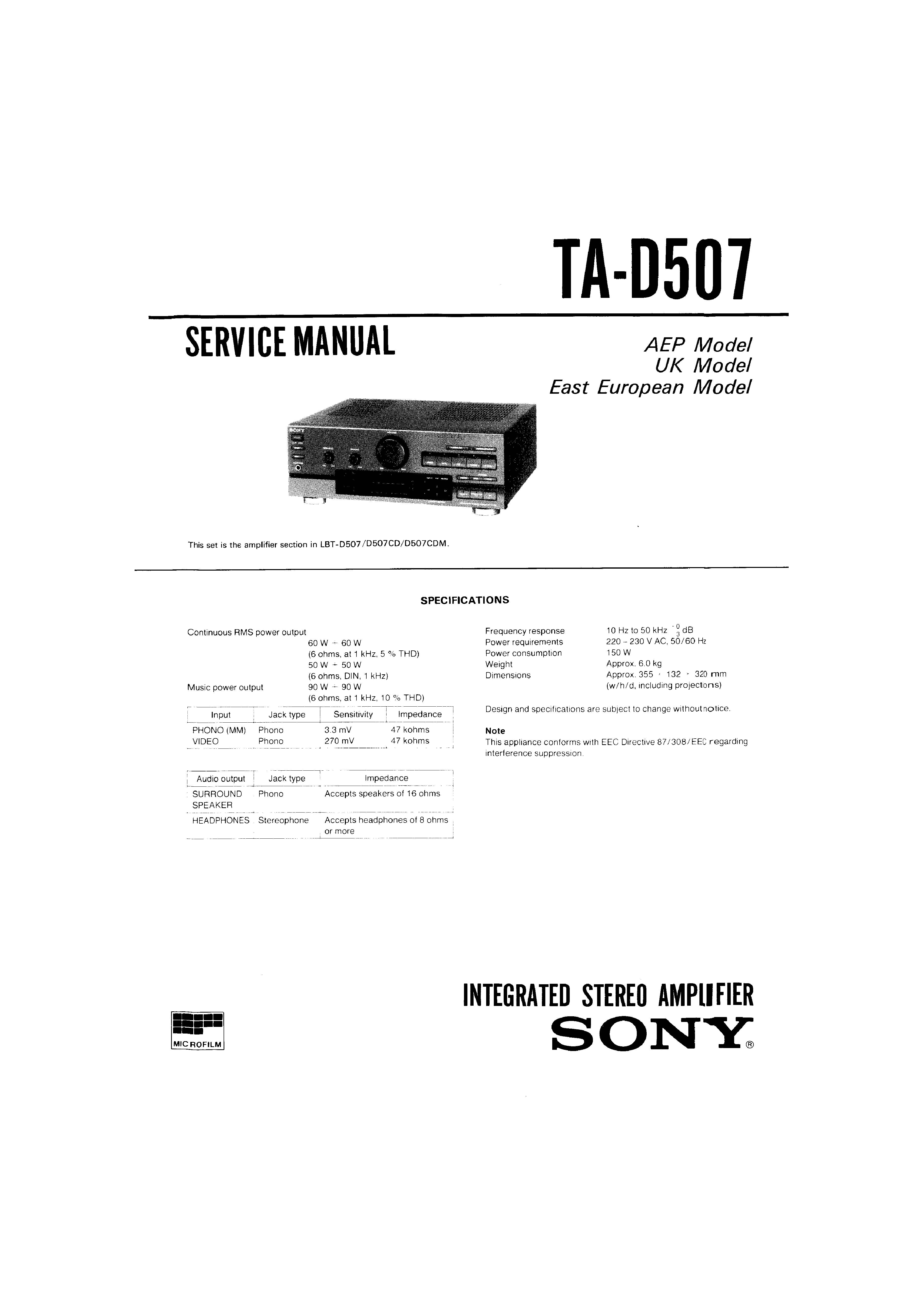 Sony TA-D507