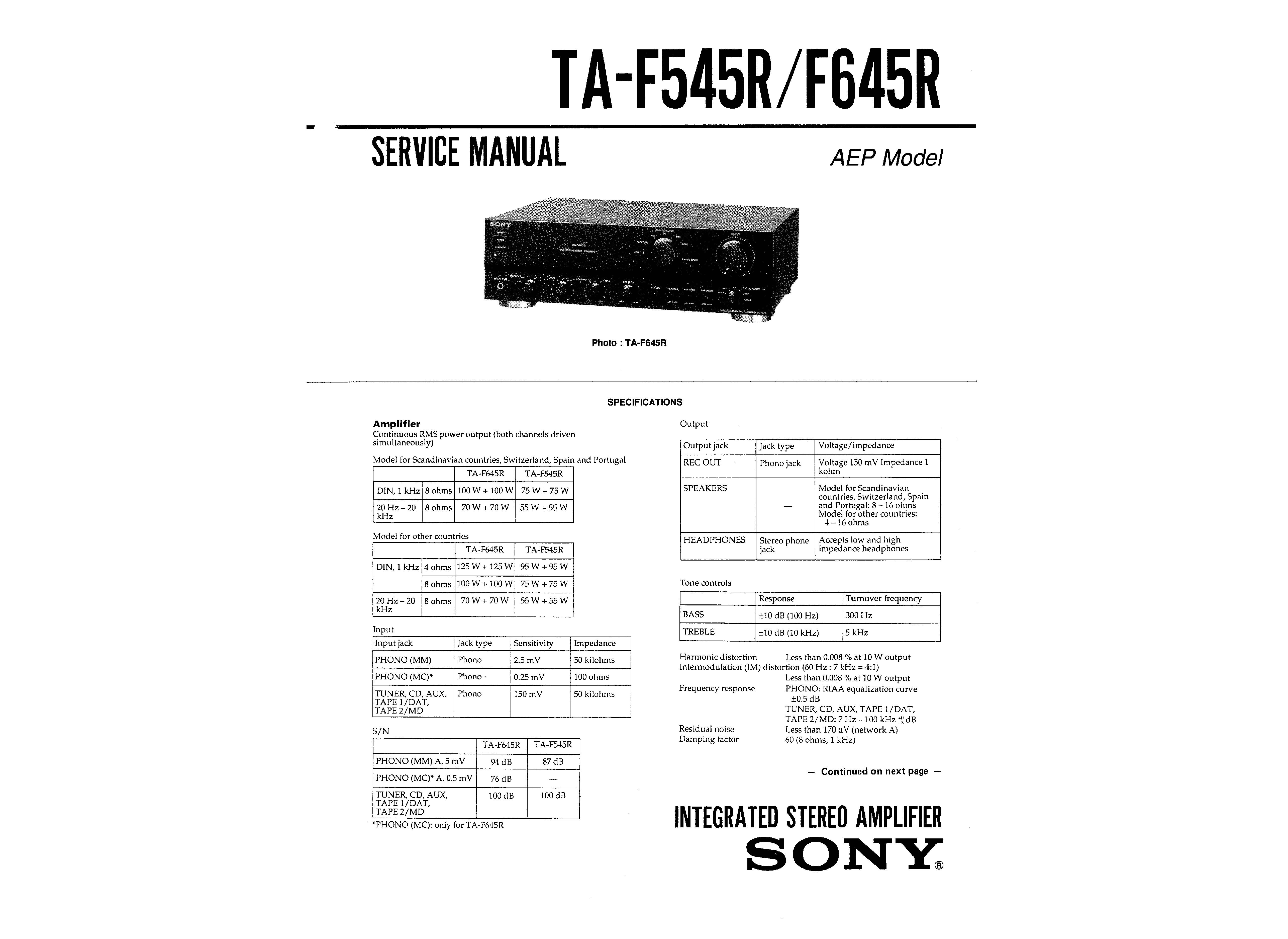 Sony TA-F645R