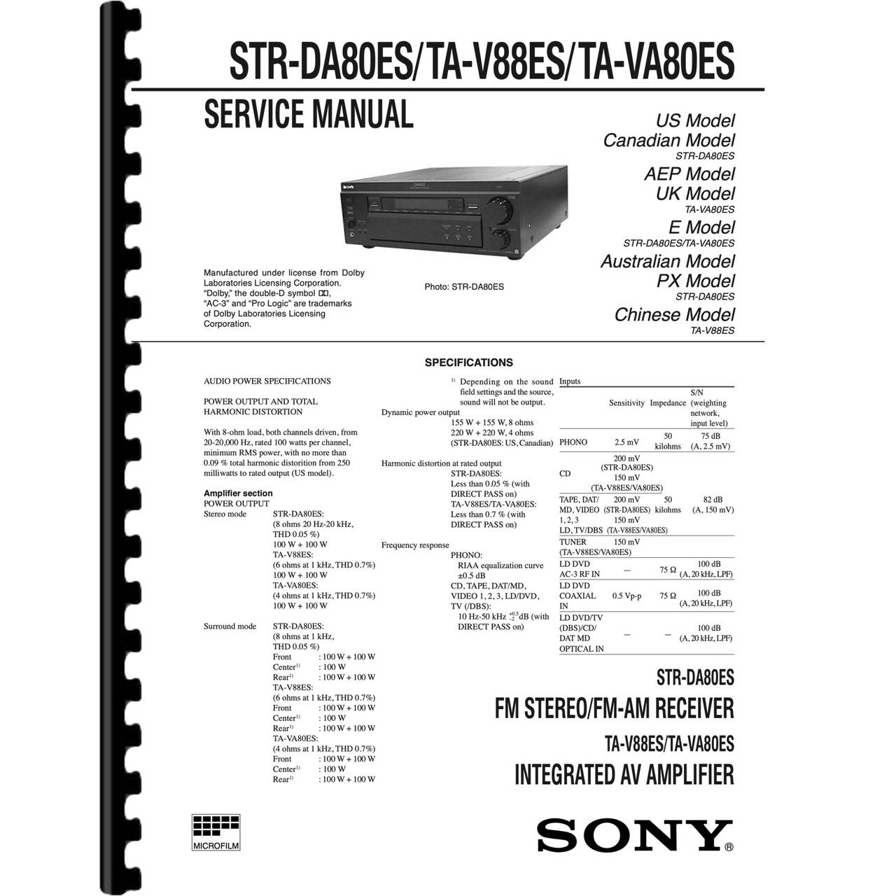 Sony TA-VA80ES
