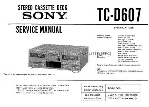 Sony TC-D607