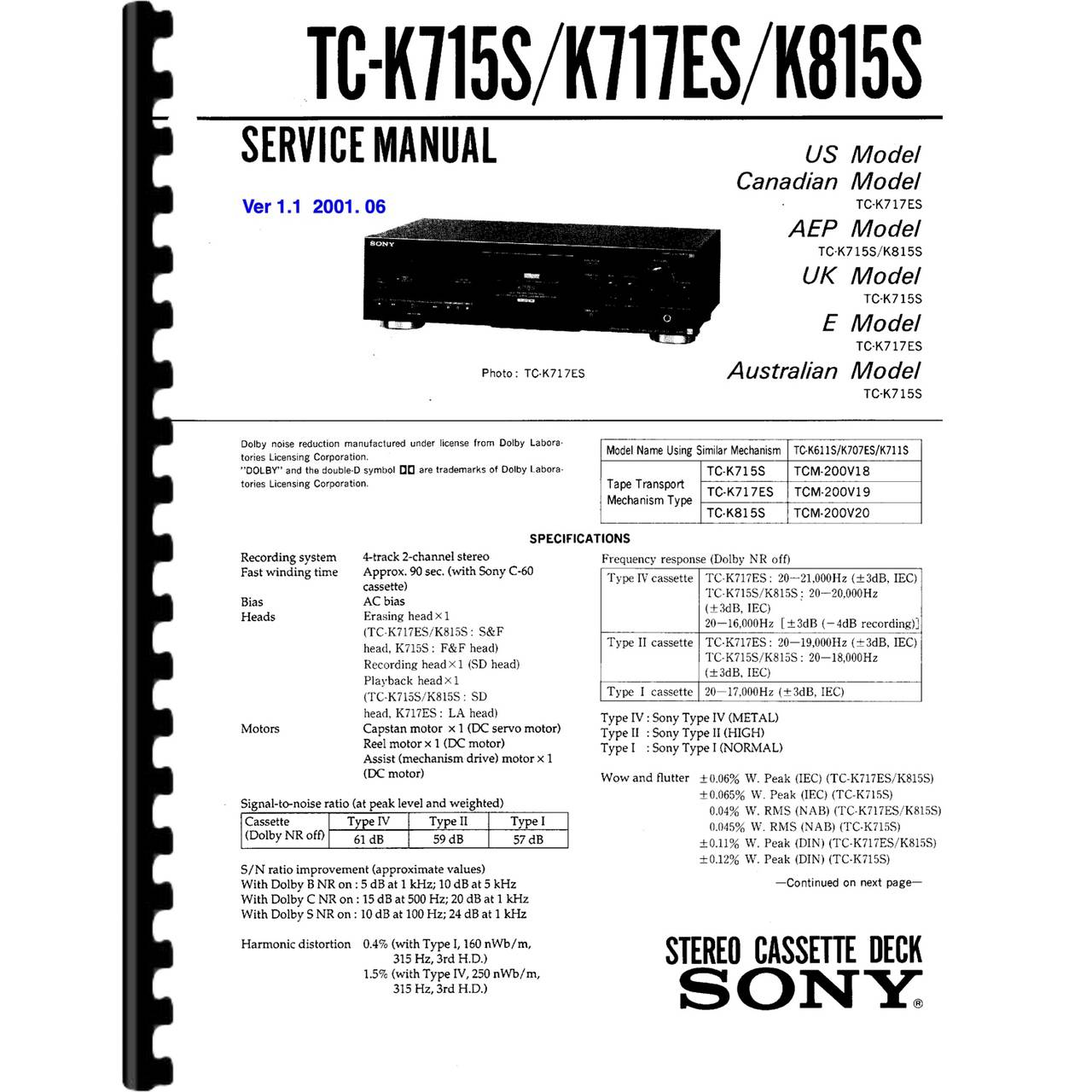 Sony TC-H6800