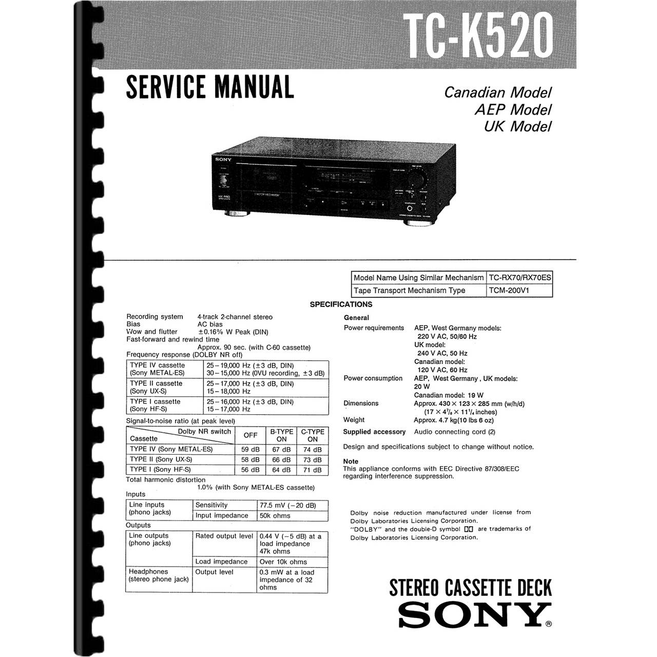 Sony TC-K520
