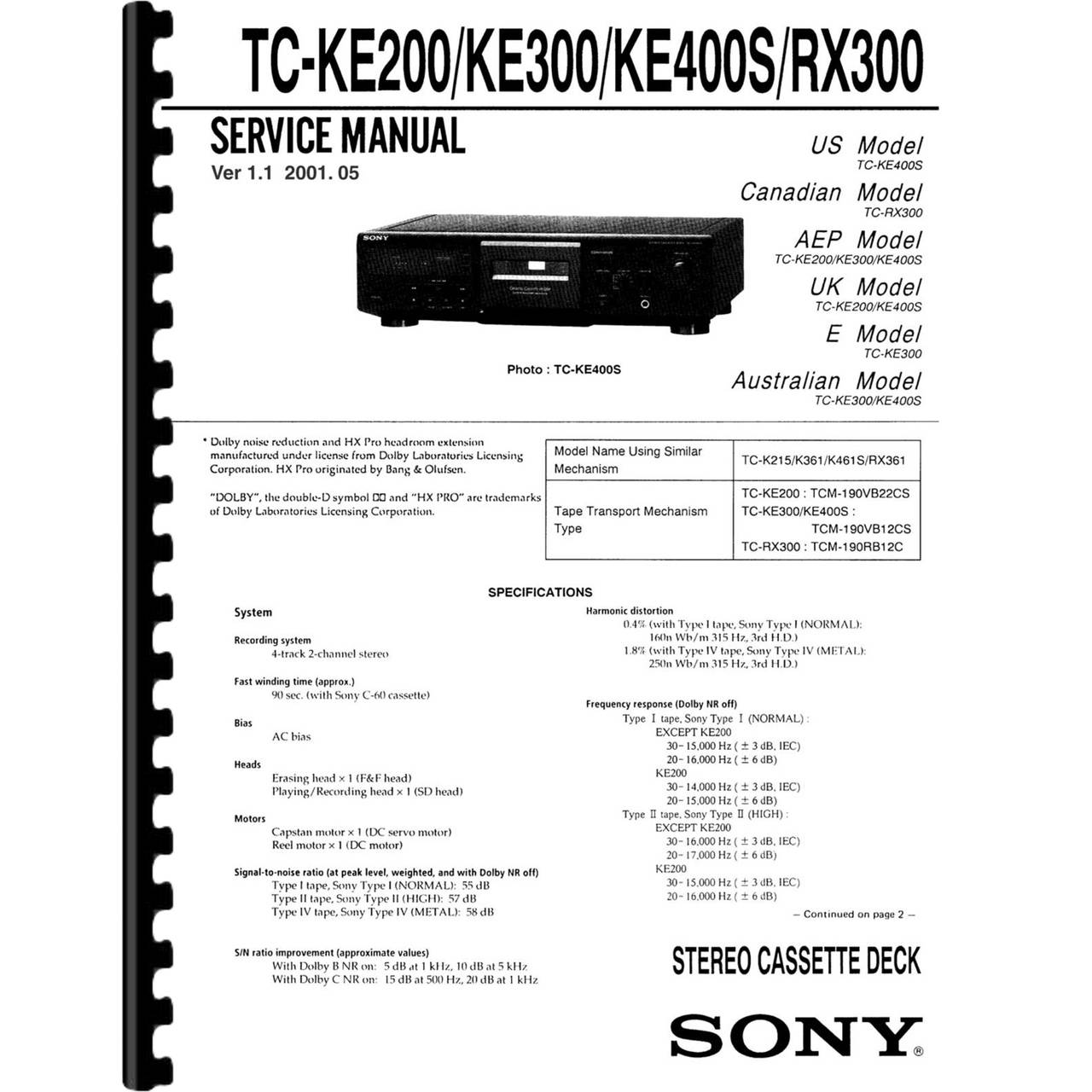 Sony TC-KE300