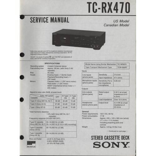 Sony TC-RX470