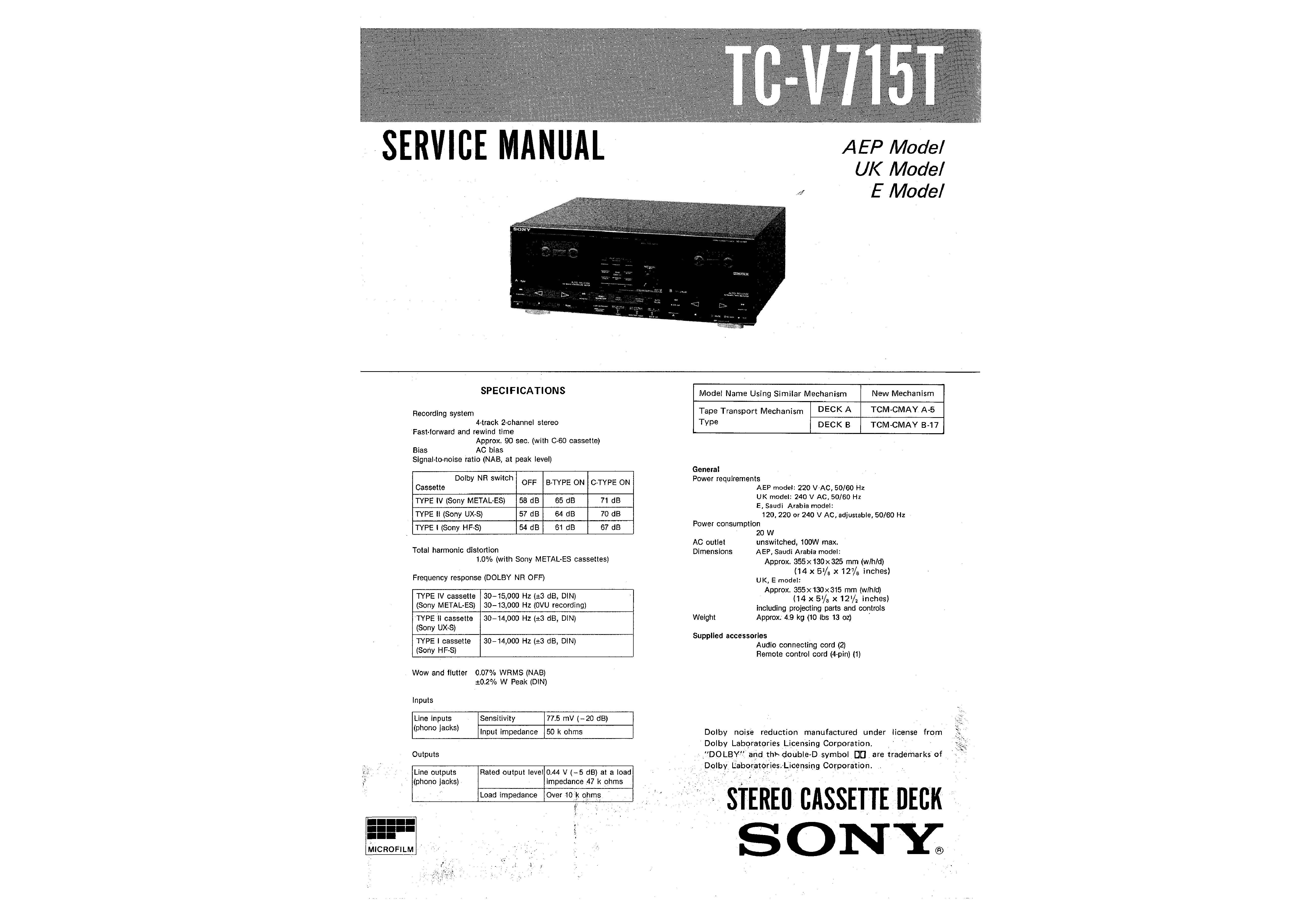 Sony TC-V715T