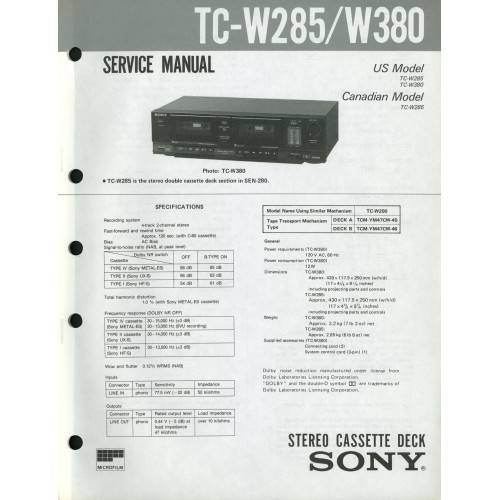 Sony TC-W285