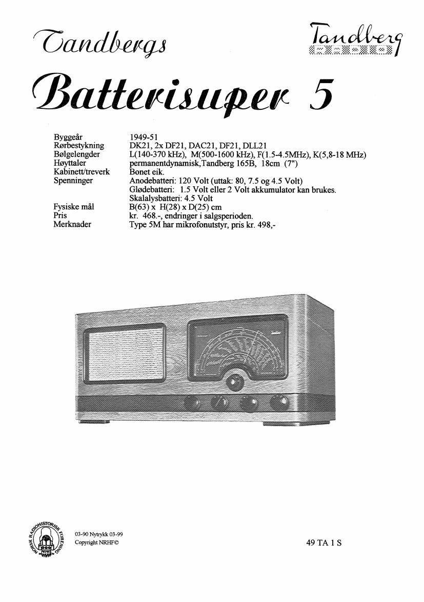Tandberg Batterisuper 1