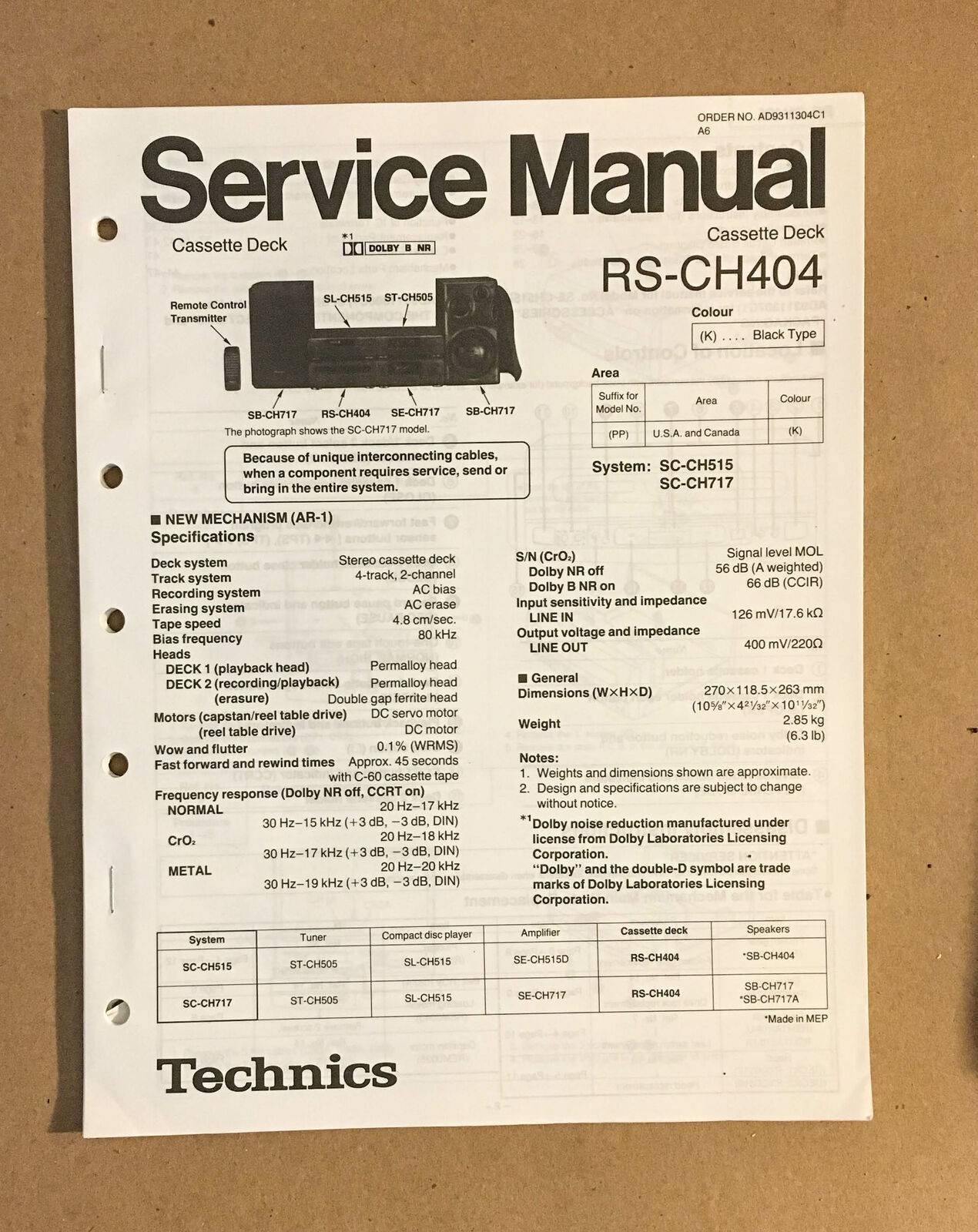 Technics RS-CH404