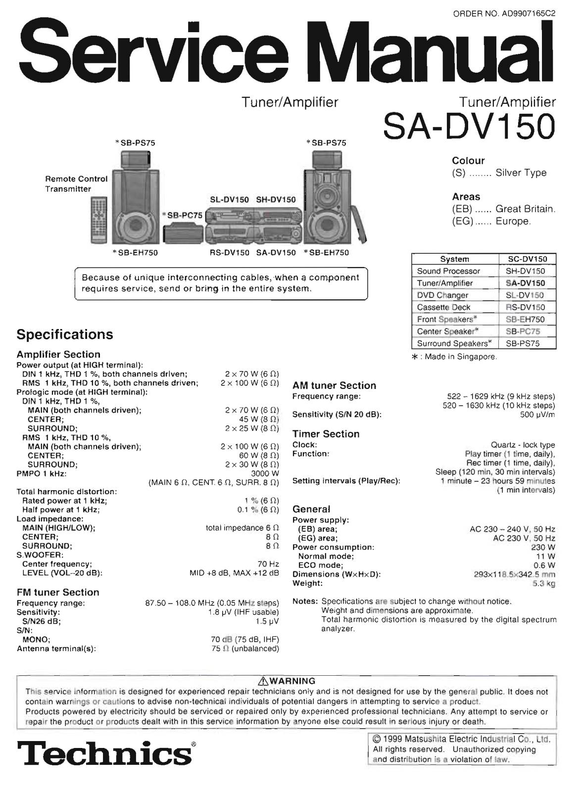 Technics SA-DV150