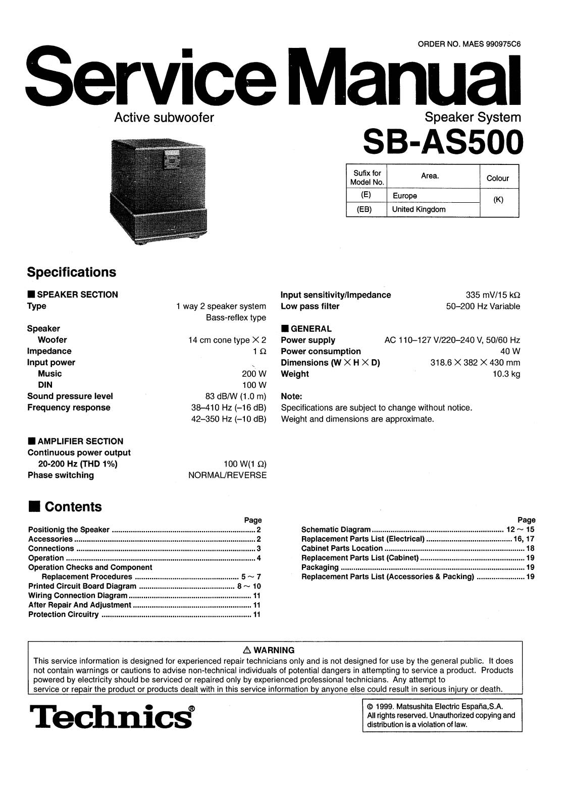 Technics SB-AS500