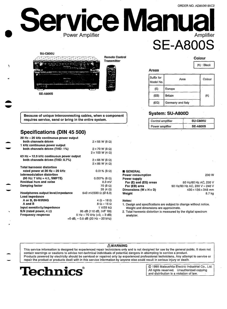 Technics SE-A800S (SM2)