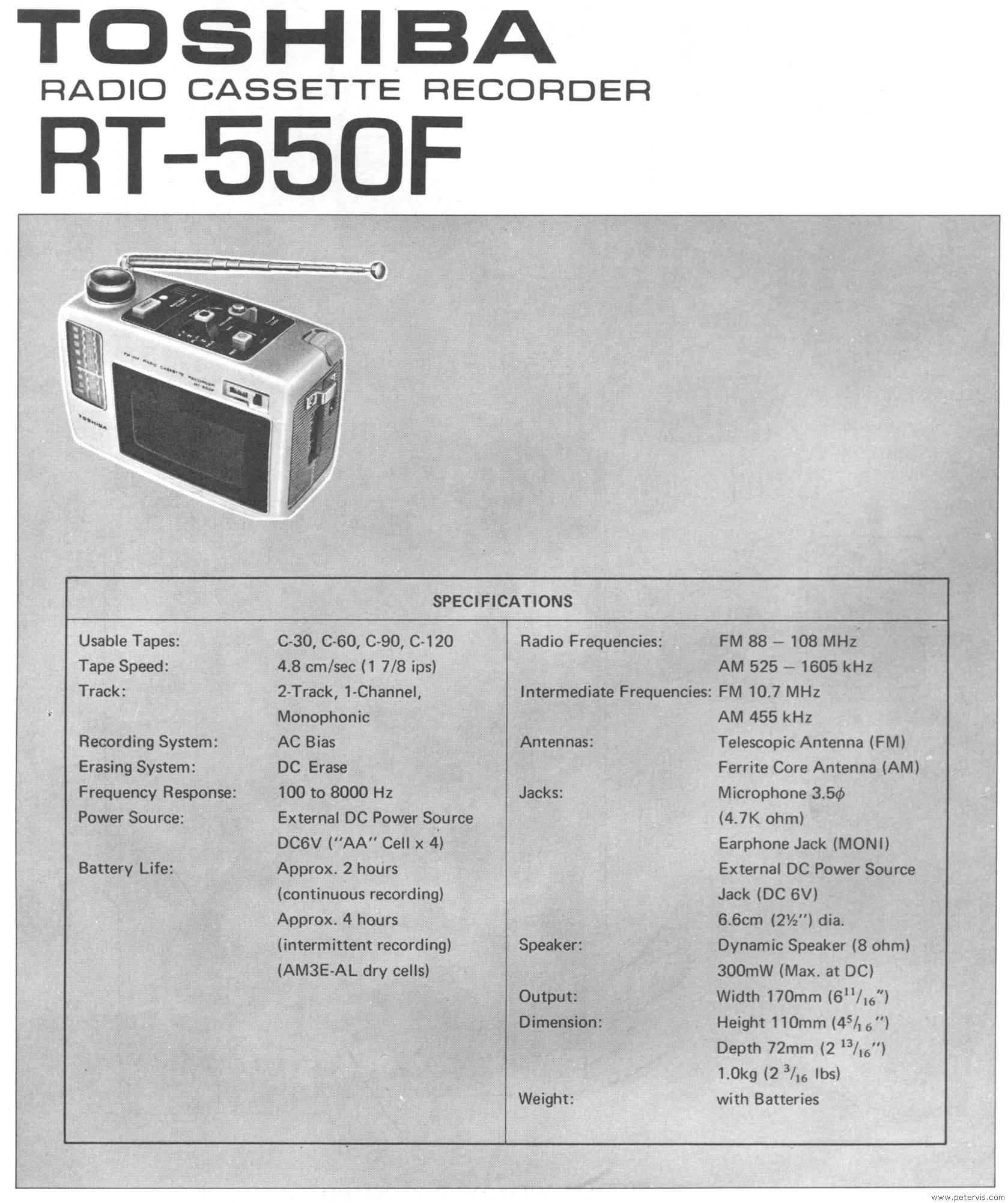Toshiba RT-550 (550F)