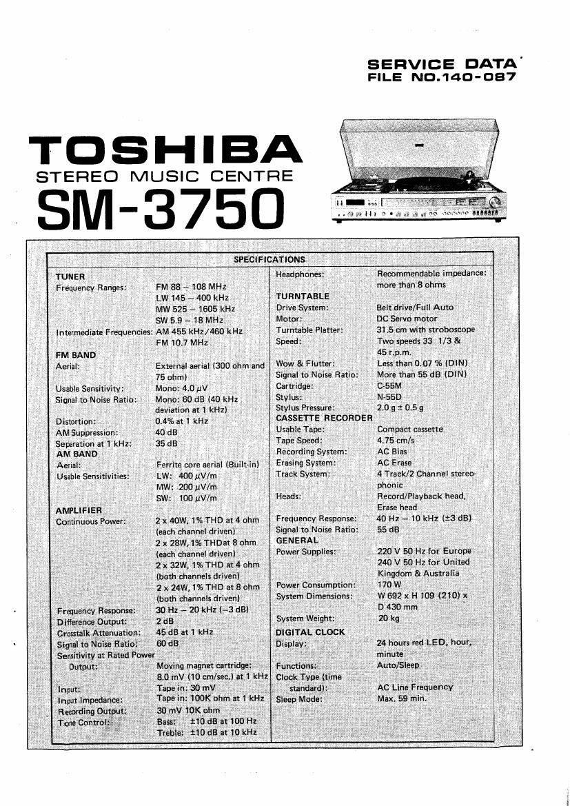 Toshiba SM-3750